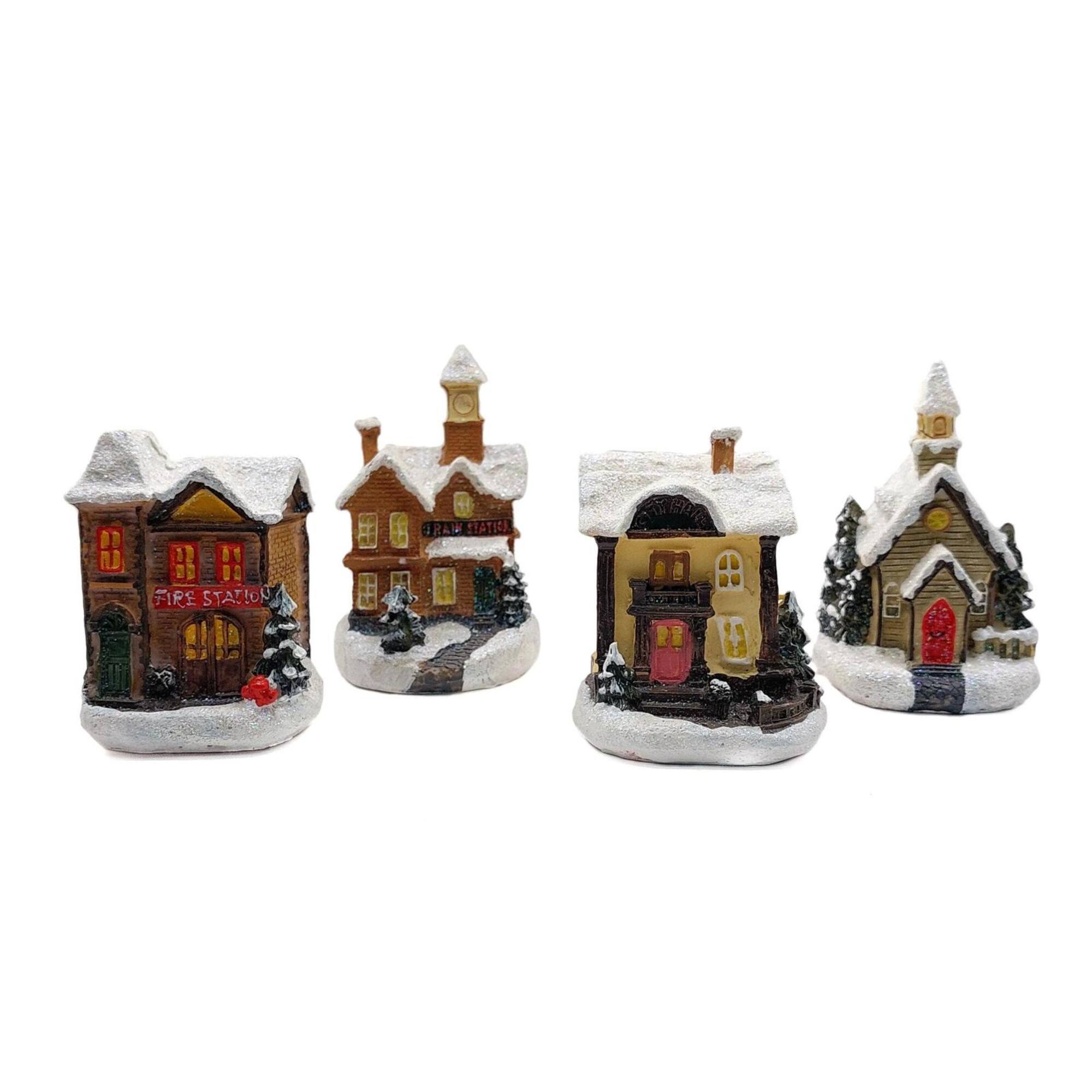 Wizardi 4" Train Station Christmas Village Décor